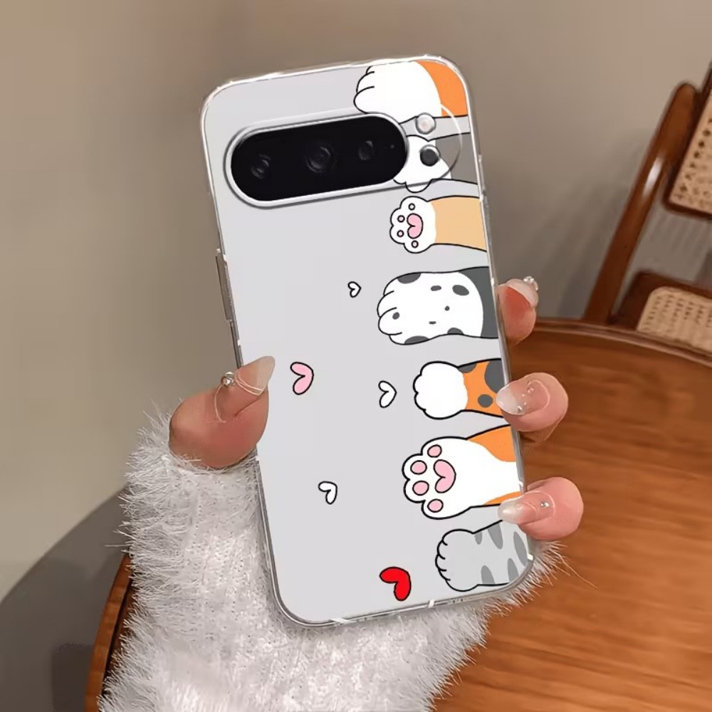 Phone Cases Pixel 9A - غطاء هاتف سيليكون شفاف بتصميم مخلب
