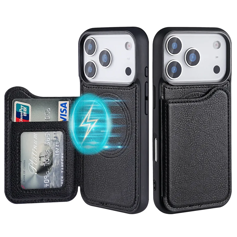 Flip Leather Case - ل Magsafe المغناطيسي محفظة جلدية فليب