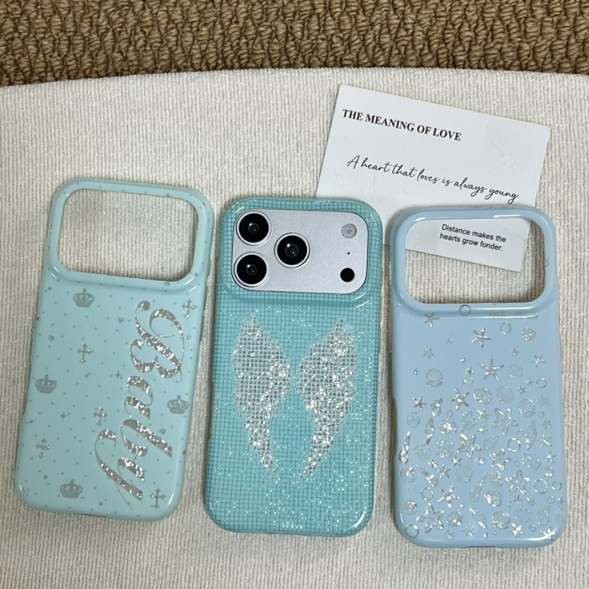 Phone Cases Iphone 13 - غطاء هاتف كوري بلون النعناع مع