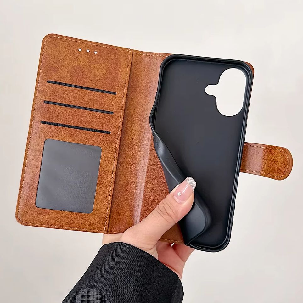 Flip Leather Case - حافظة هاتف جلد PU قابلة للطي