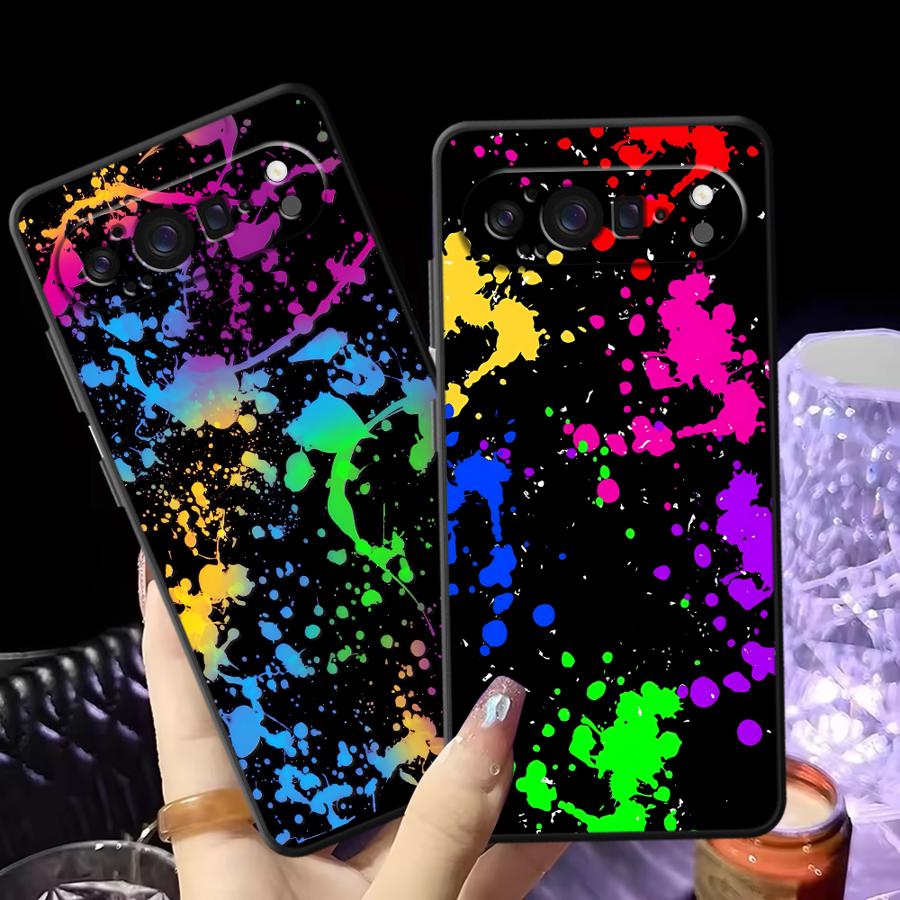 Phone Cases Pixel 9A - غطاء هاتف بتصميم رذاذ الطلاء قوس
