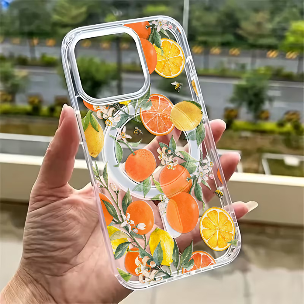 Clear Magsafe Case - غطاء هاتف صيفي بتصميم الليمون لأجهزة