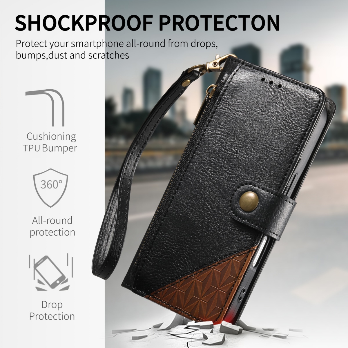 جراب هاتف جلدي بولي يوريثان بس - مراجعة Flip Leather Case وسعره