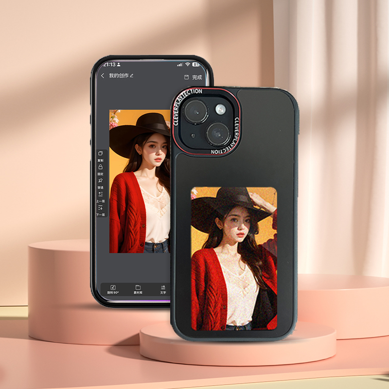 غطاء هاتف ذكي بشاشة E-Ink ثلاث - مراجعة Phone Cases Diy وسعره