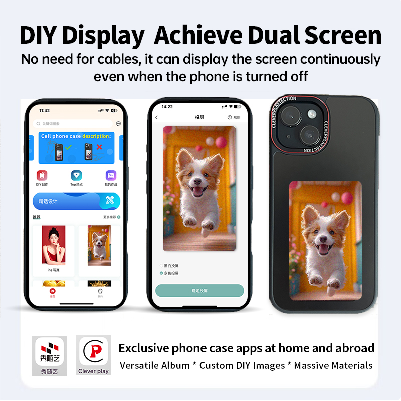 غطاء هاتف ذكي بشاشة E-Ink ثلاث - مراجعة Phone Cases Diy وسعره