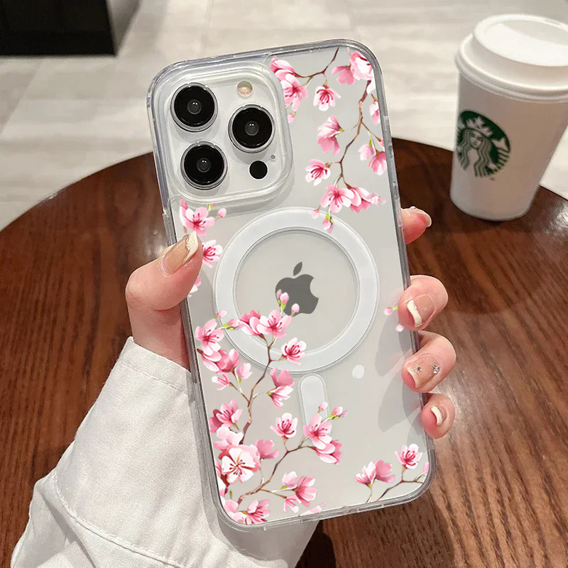 غطاء فاخر وردي اللون بتصميم ال - مراجعة Clear Magsafe Case وسعره