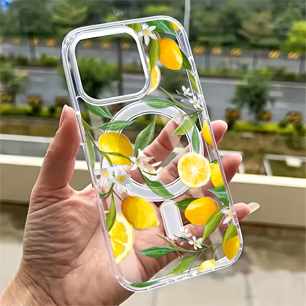 غطاء هاتف صيفي بتصميم الليمون  - مراجعة Clear Magsafe Case وسعره