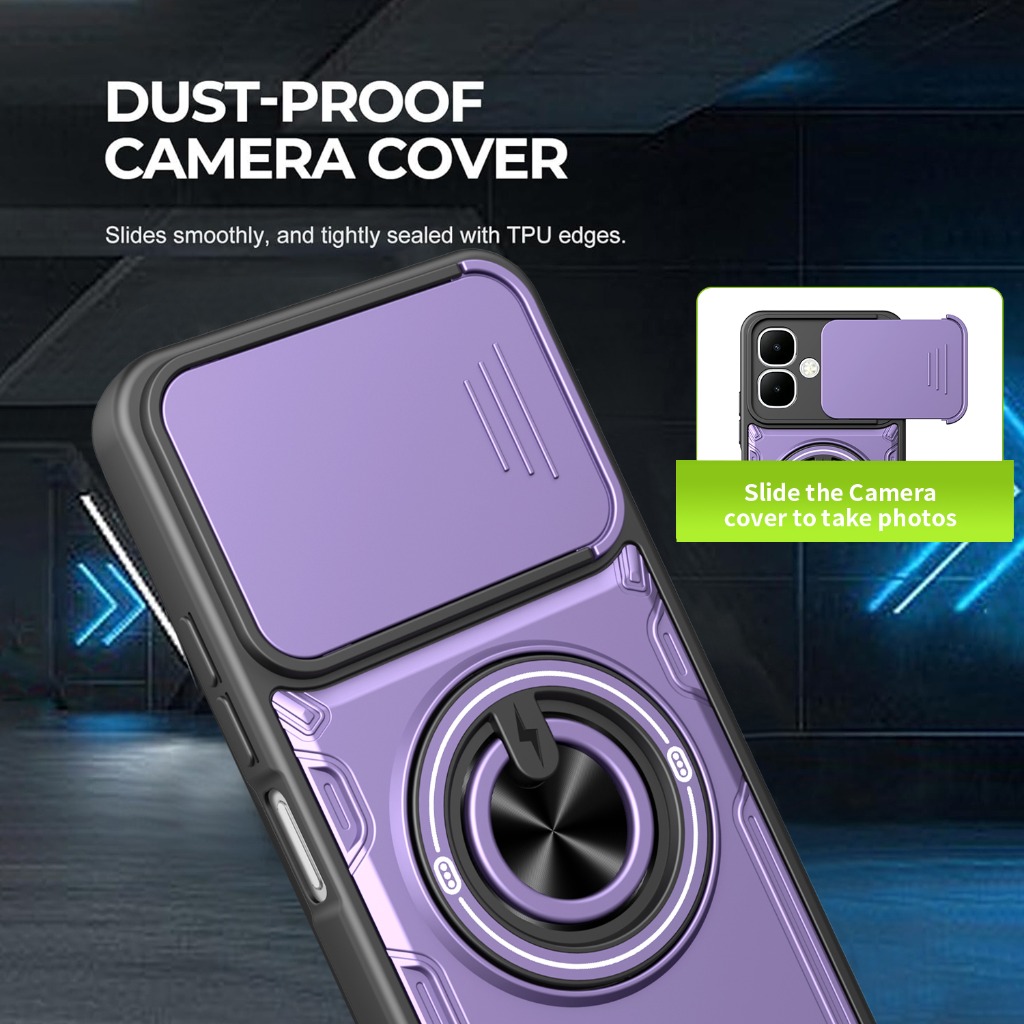 واقي عدسة الكاميرا المنزلق 360 - مراجعة Phone Cases Heavy Duty وسعره