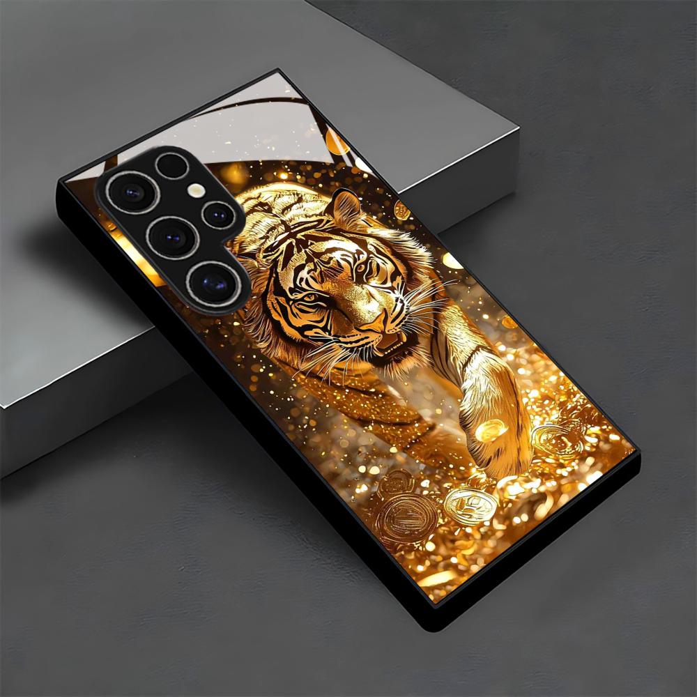 جراب هاتف زجاجي بنمط النمر لها - مراجعة Phone Cases For Samsung S21 5G وسعره
